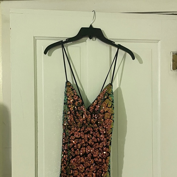 cinderella divine Dresses & Skirts - Cinderella Divine Cross Strap Sequin Dress - Black and Holographic